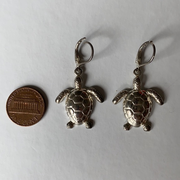 Silver Turtle Necklace and Earring Set - Picture 6 of 7